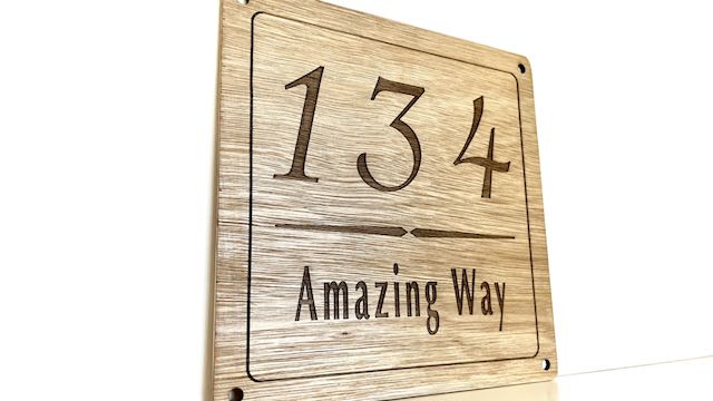 Personalised House number address sign