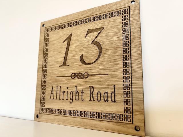 Personalised House number address sign