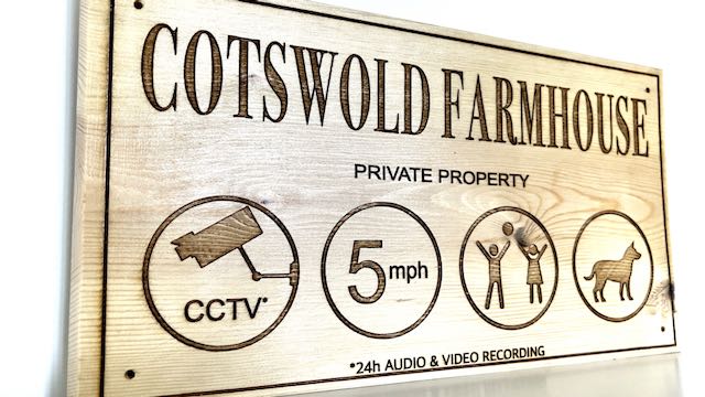 Personalised house name wooden sign 40x20 laser engraved pine
