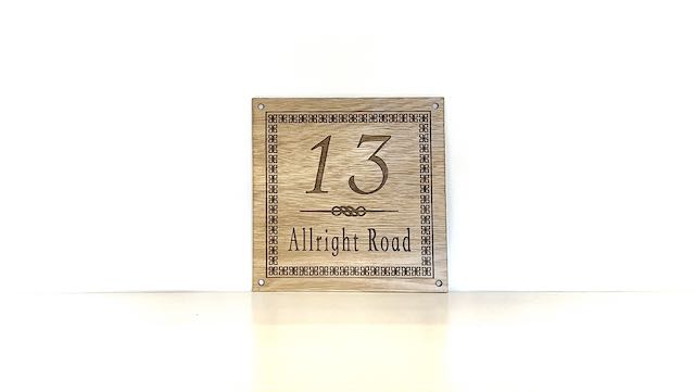 Personalised House number address sign