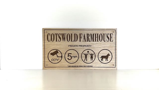 Personalised house name wooden sign 40x20cm laser engraved, thicknes 4mm