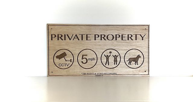 Private Property Plus Sign